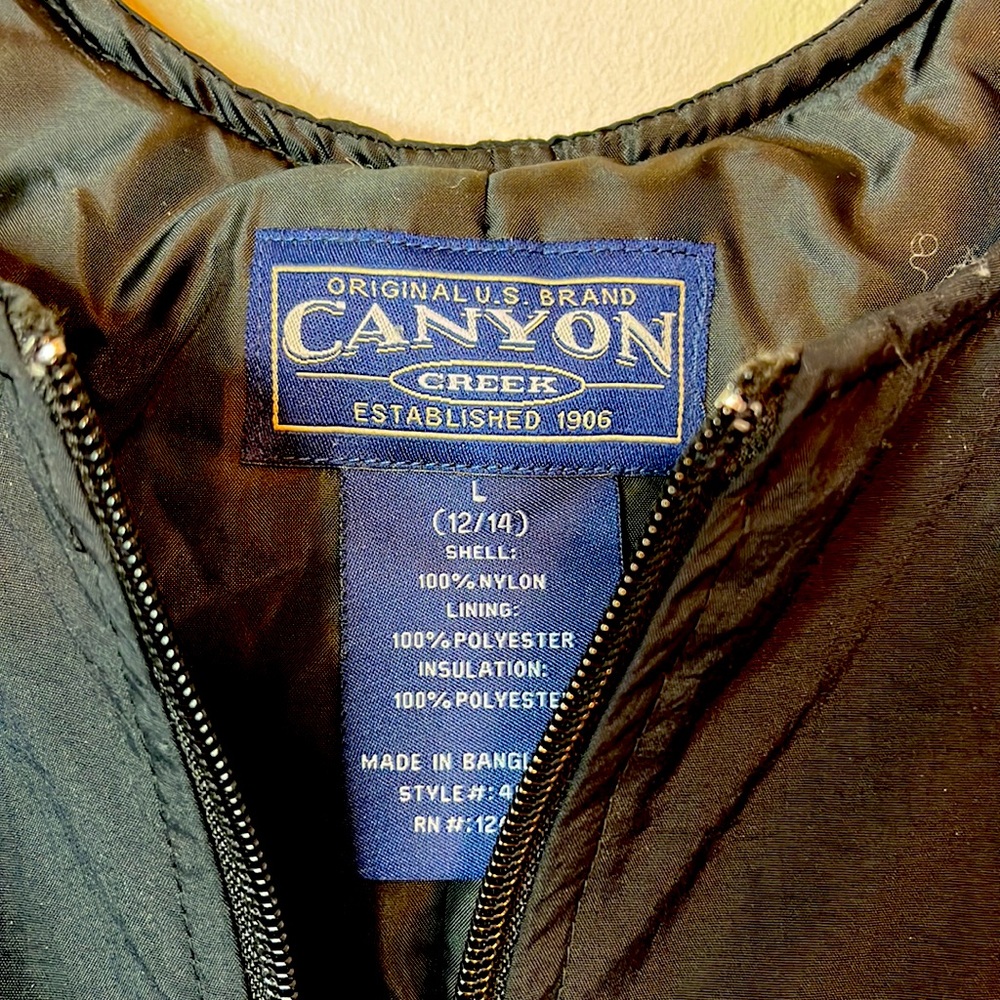 Canyon Creek Black Winter Snow Pants Kids Size 12-14 - Picture 4 of 4